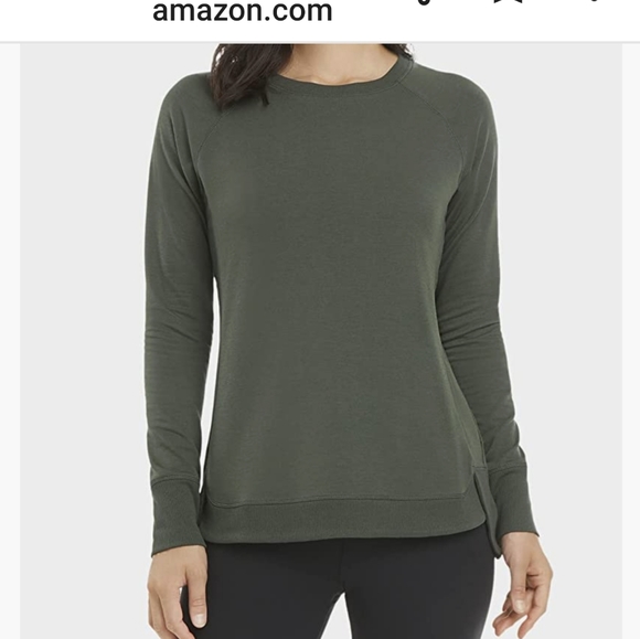 Olive Green Tulip Hem Crew Size S - New - Picture 3 of 5